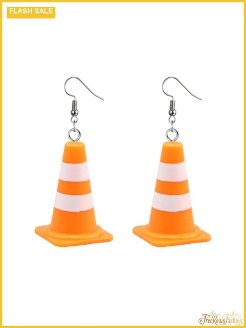 Acrylic Traffic Cone Dangle Drop Earrings Lightweight Women's Creative